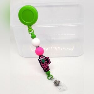B2G1F Cow Print Tumbler Retractable Badge Reel, New